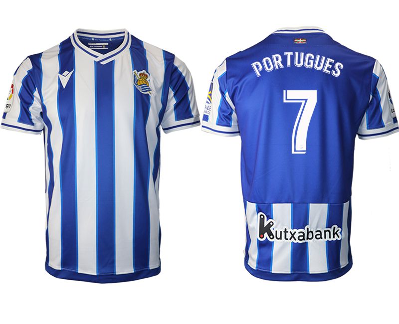 Men 2020-2021 club Real Sociedad home aaa version #7 blue Soccer Jerseys